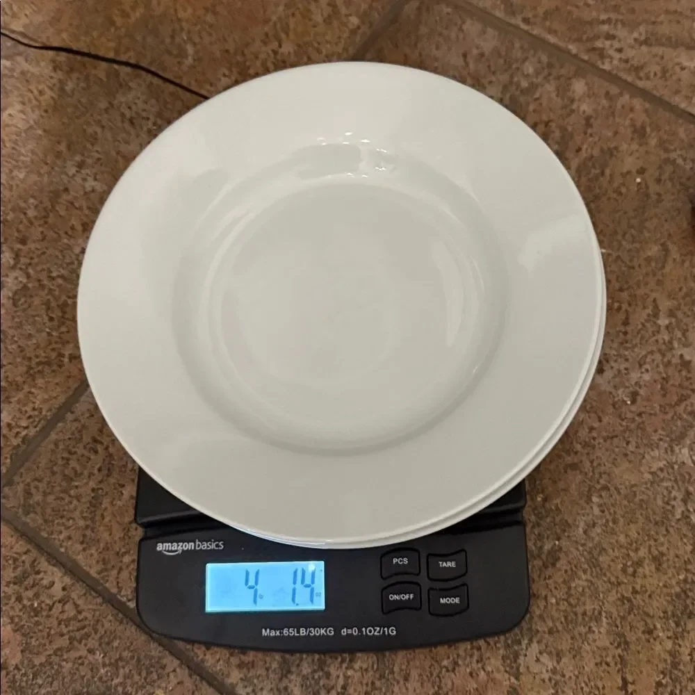 Pottery Barn White Ceramic Dinnerware Plate 10 1/2 Inches Round Deep Bowl Modern